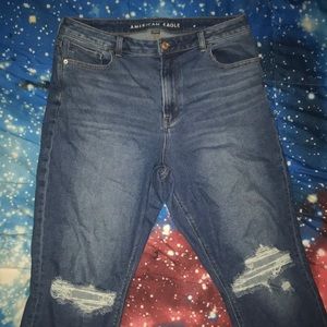 AE stretch mom jeans